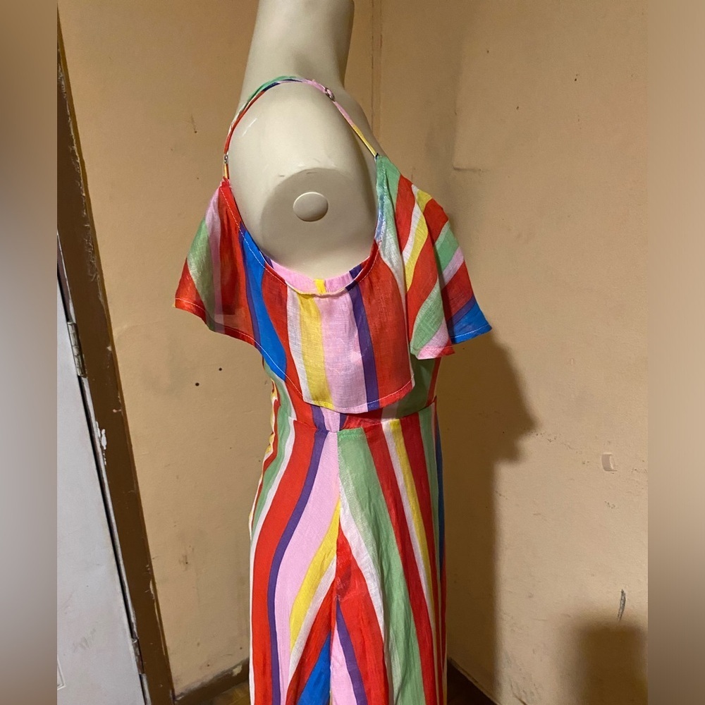 Lulu's Red and Blue Ruffled Slit Sundress - Picture 9 of 16